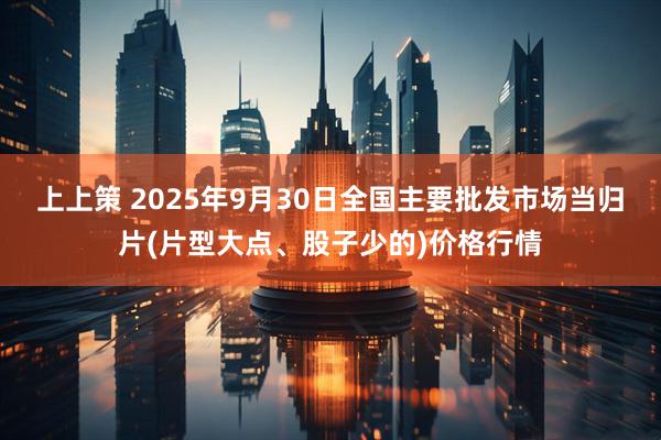 上上策 2025年9月30日全国主要批发市场当归片(片型大点、股子少的)价格行情